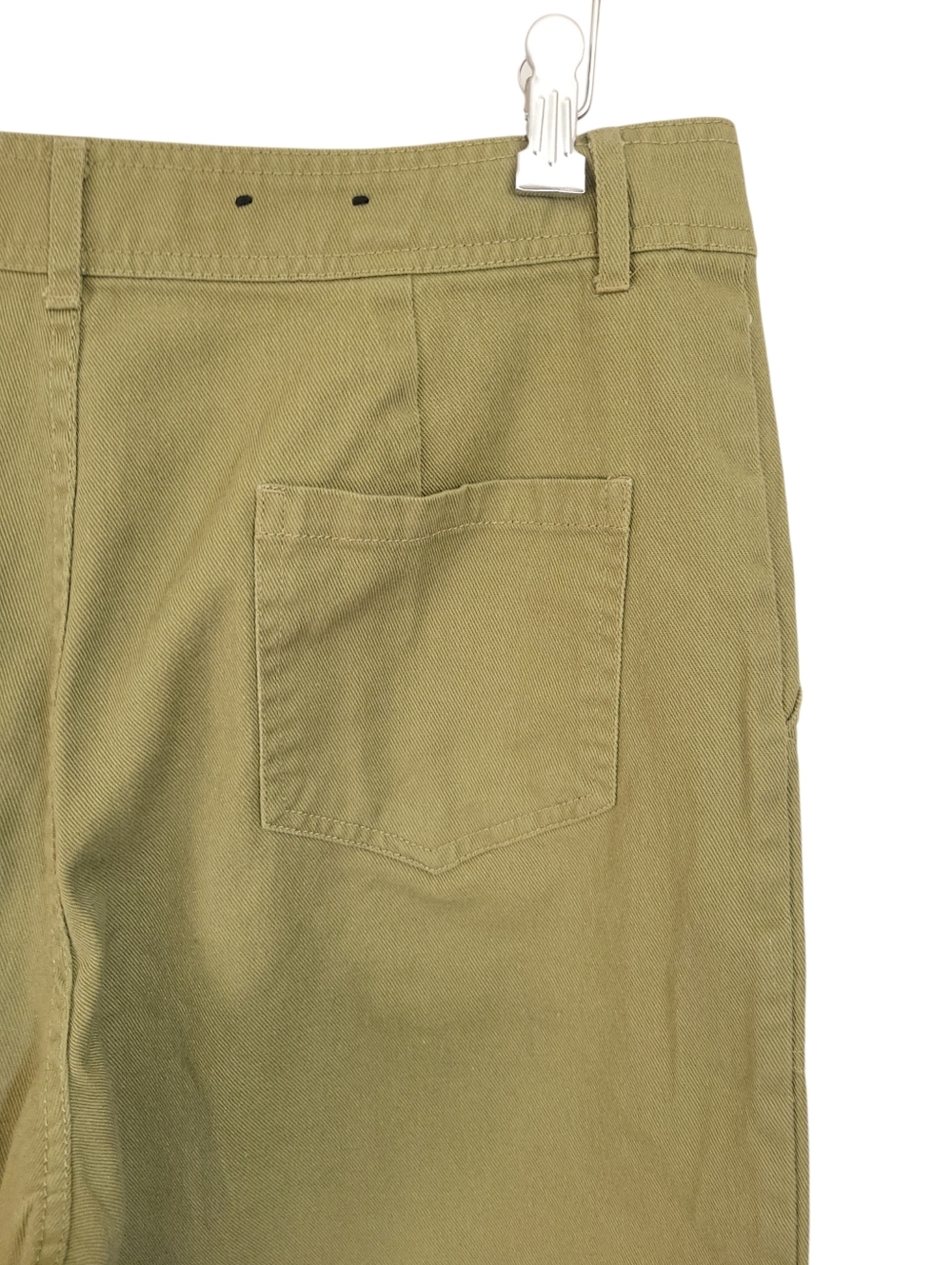 Who What Wear Olive Green Wide Leg Crop Cotton Pants Womens 14 Utility Pockets - Picture 7 of 8